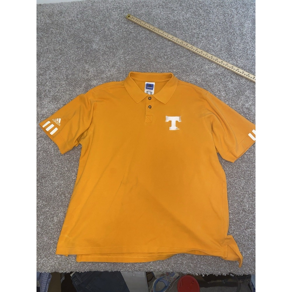Adidas Tennessee Volunteers Vols Polo Shirt Orange Short Sleeve Men Large NCAA - Picture 2 of 8